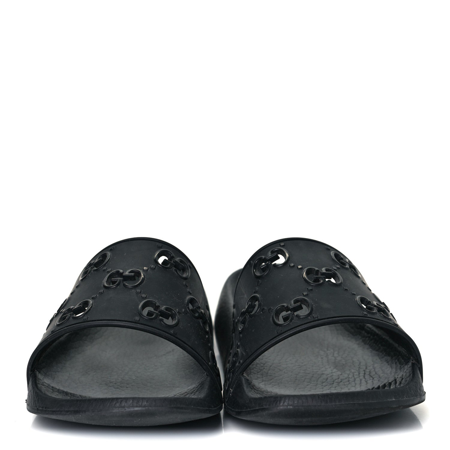 Gucci Rubber GG Monogram Mens Slide Sandals 7 Black 2 of 7