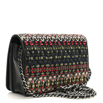 Chanel Tweed Wallet On Chain WOC Green Red Beige Black 3 of 10