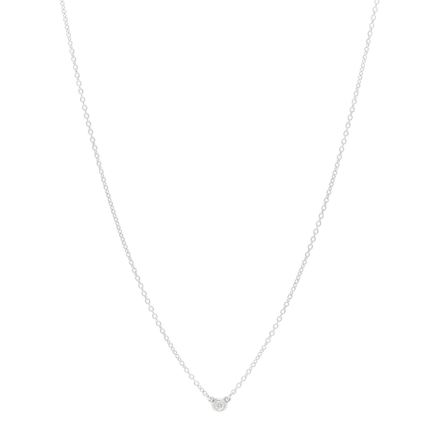 Sterling Silver Diamond .03ct Elsa Peretti Diamonds by the Yard Pendant Necklace