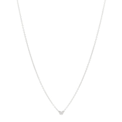 Tiffany Sterling Silver Diamond .03ct Elsa Peretti Diamonds by the Yard Pendant Necklace 1 of 4