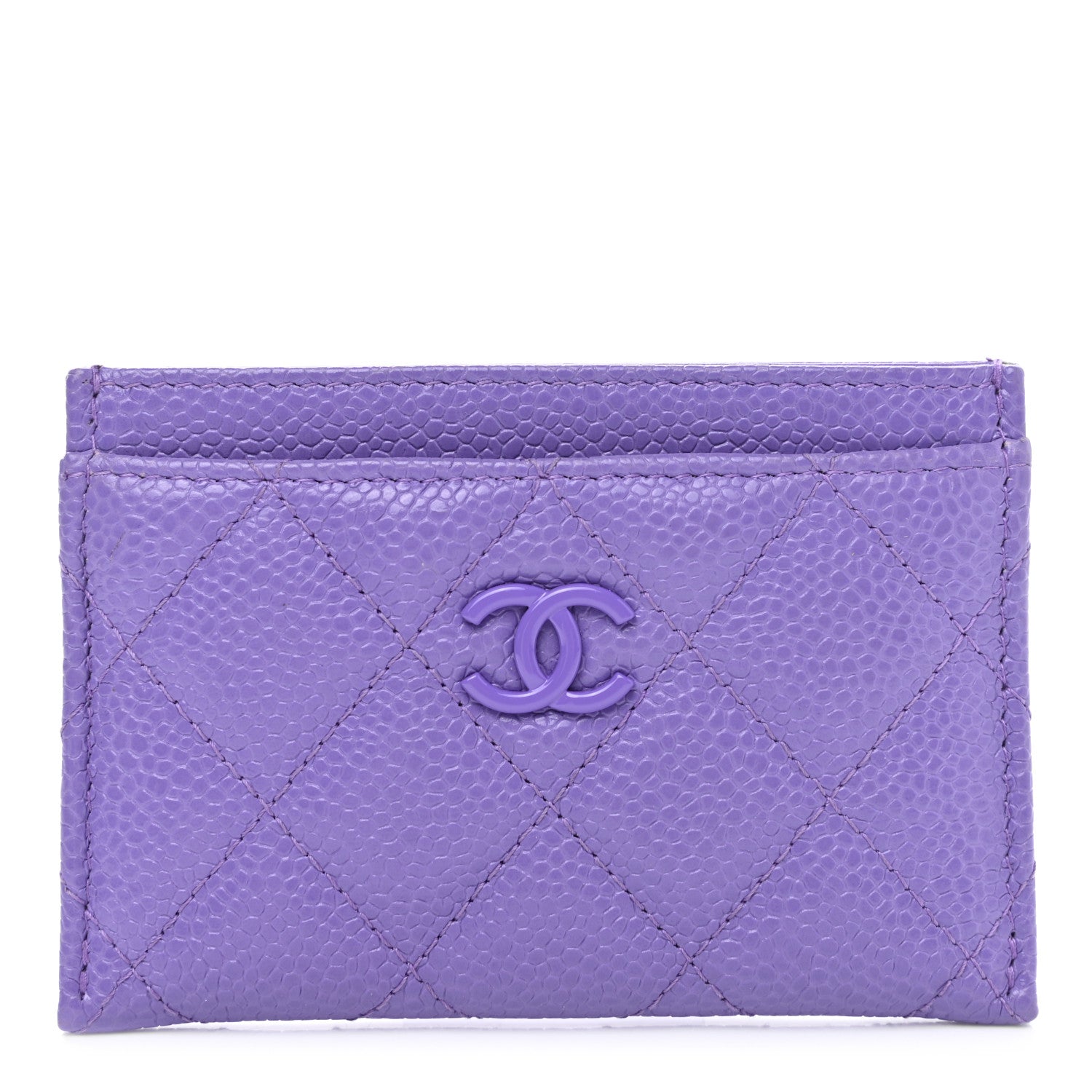 Chanel Caviar Quilted Incognito Card Holder Purple 1 of 9