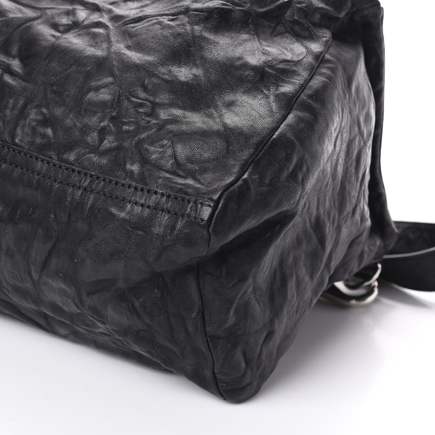 Tumbled Sheepskin Medium Pandora Bag Black