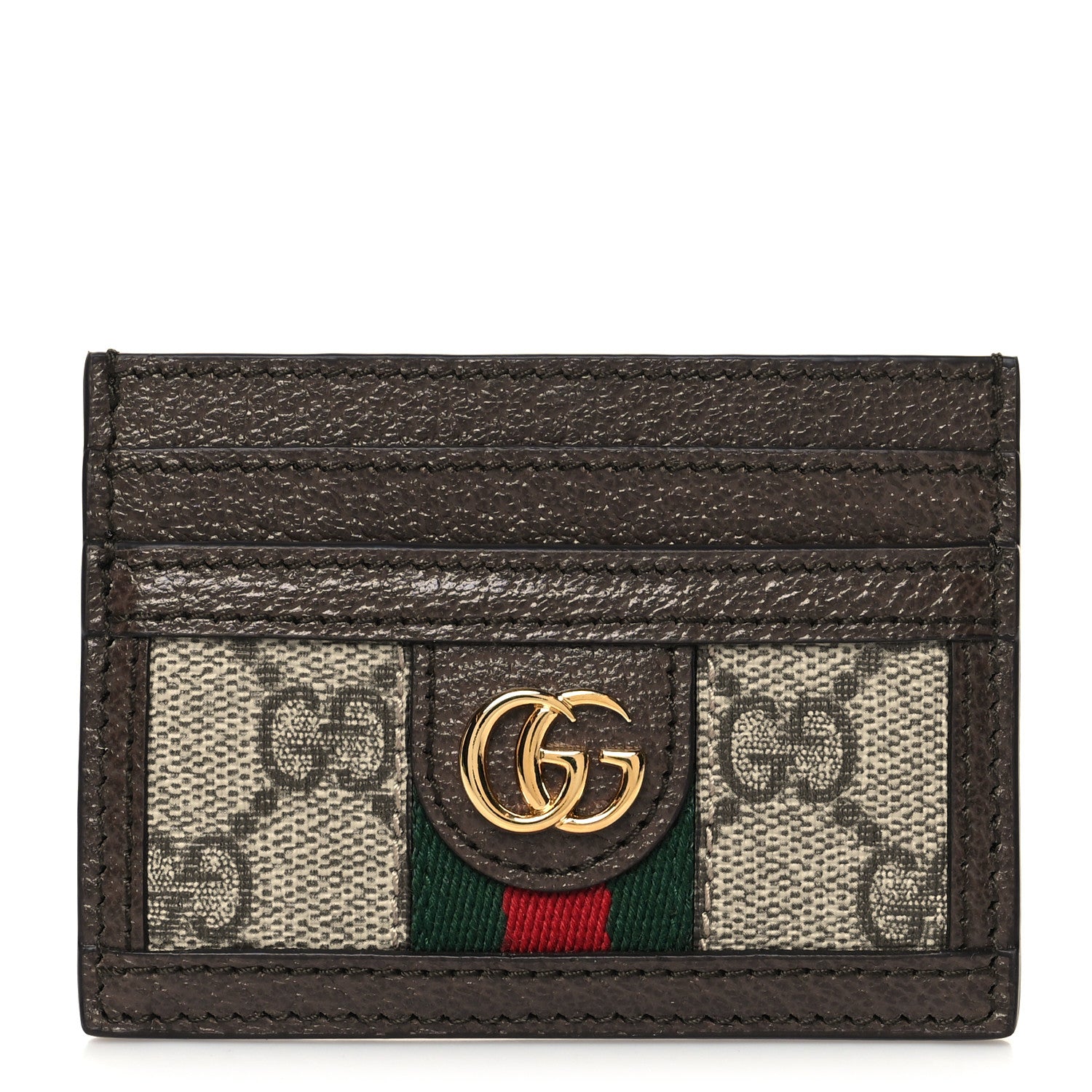 Gucci GG Supreme Monogram Ophidia Card Holder Brown 1 of 8