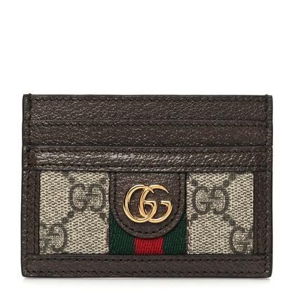Gucci GG Supreme Monogram Ophidia Card Holder Brown 1 of 8