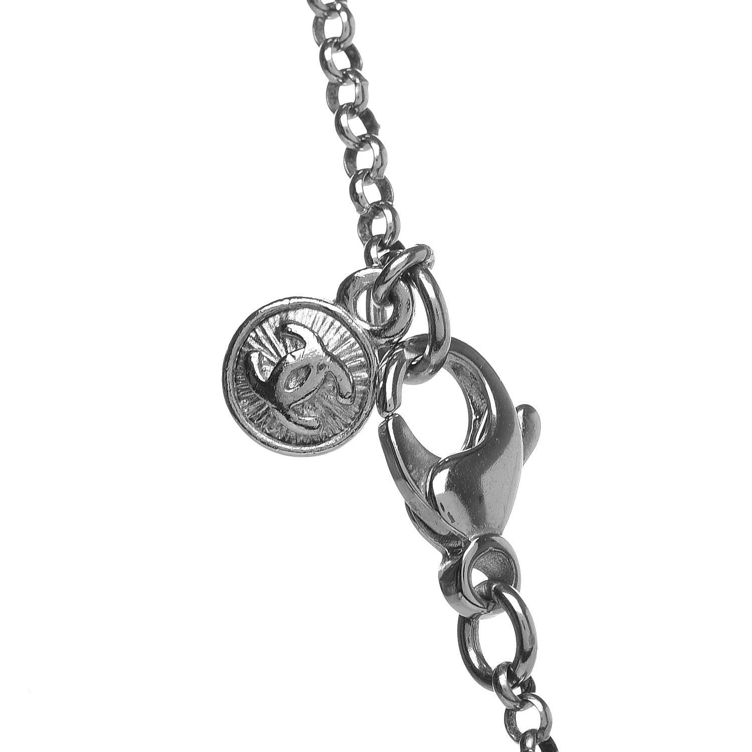 Chanel Ruthenium CC Necklace Silver 5 of 6