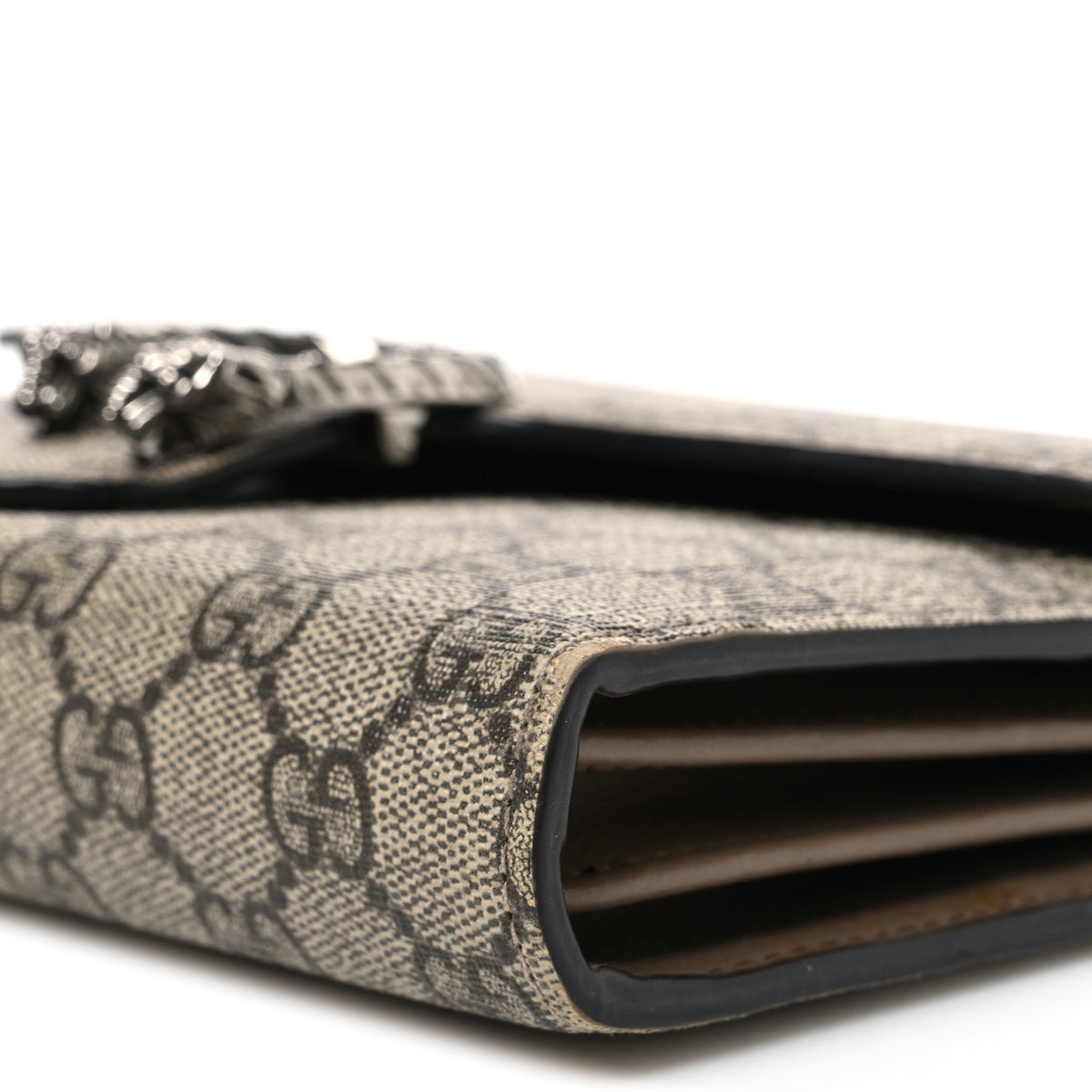 GG Supreme Monogram Mini Dionysus Chain Wallet Beige Taupe
