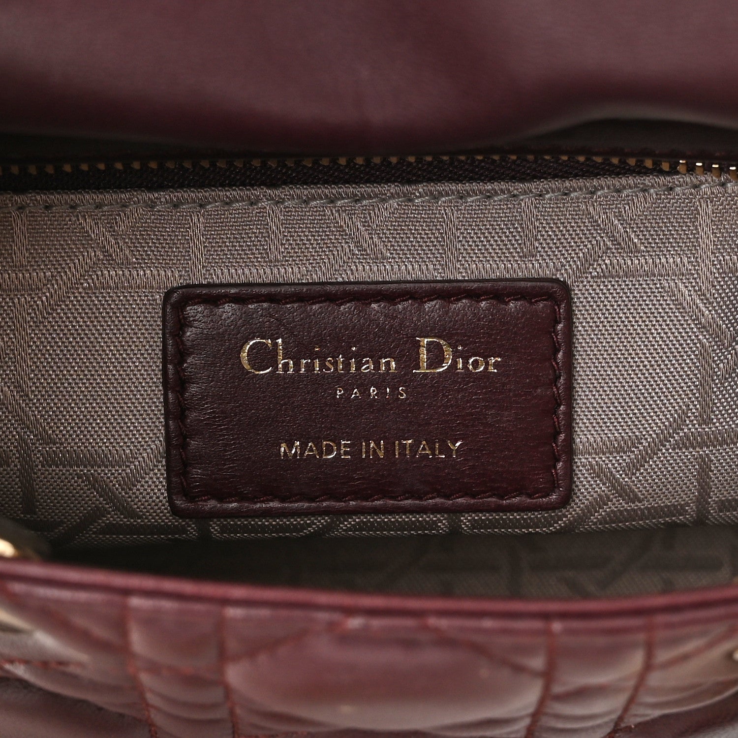 Christian Dior Lambskin Cannage Mini Lady Dior Plum 6 of 11