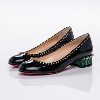Christian Louboutin Patent Malachite Treliliane 30 Pumps 36 Black Vert 3 of 7