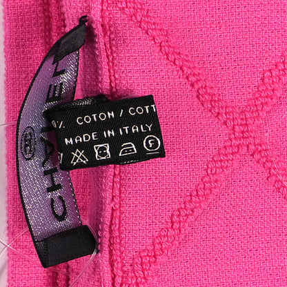 Chanel Terry Cotton CC Bath Towel Dark Pink 4 of 6