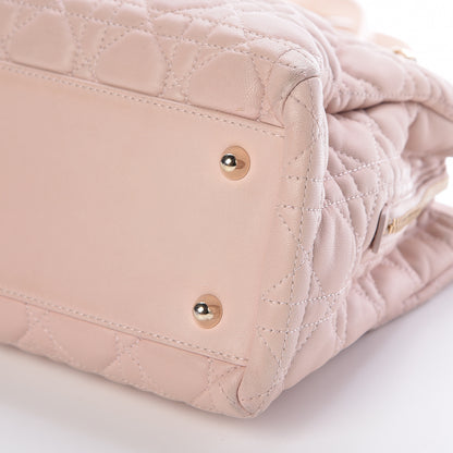 Christian Dior Lambskin Cannage Small Dior Soft Zipped Shopping Tote Light Pink 9 of 10