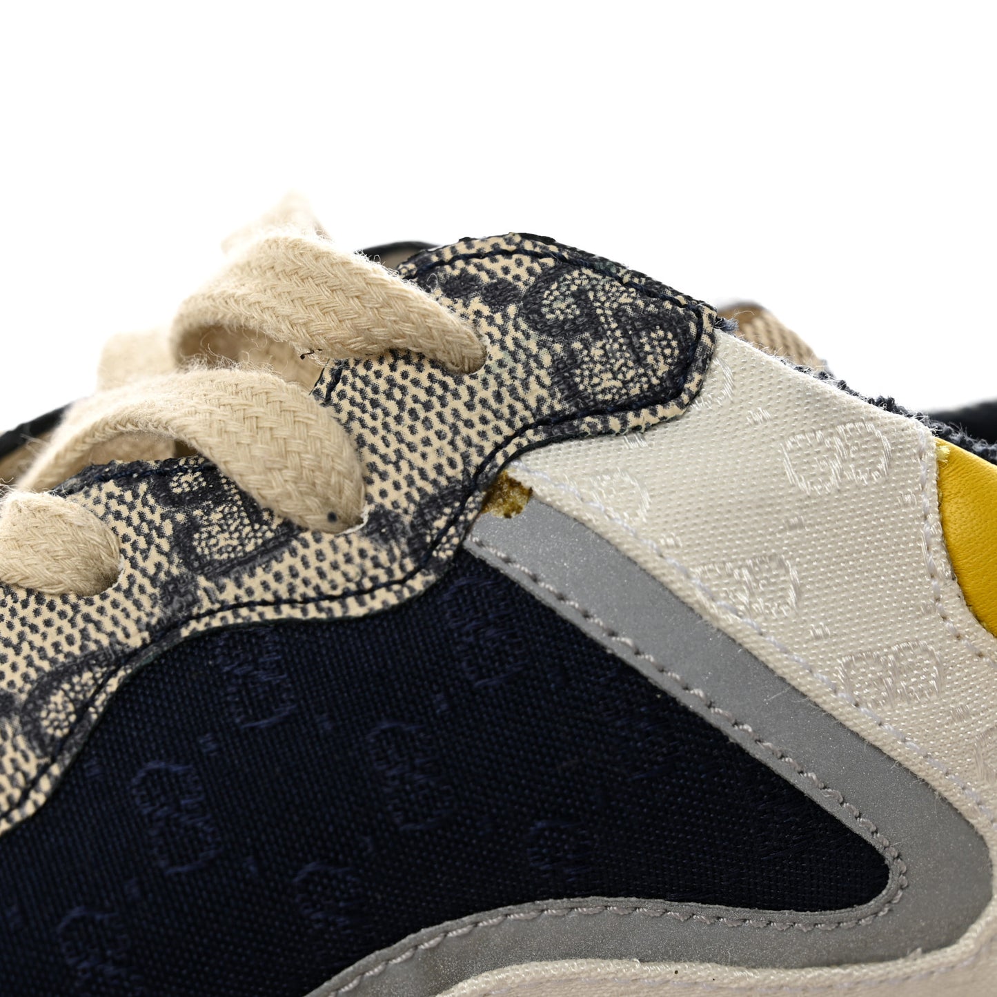 GG Supreme Monogram Mix Monogram Mens Rhyton Sneakers 5.5 London Blue Beige Sun Yellow