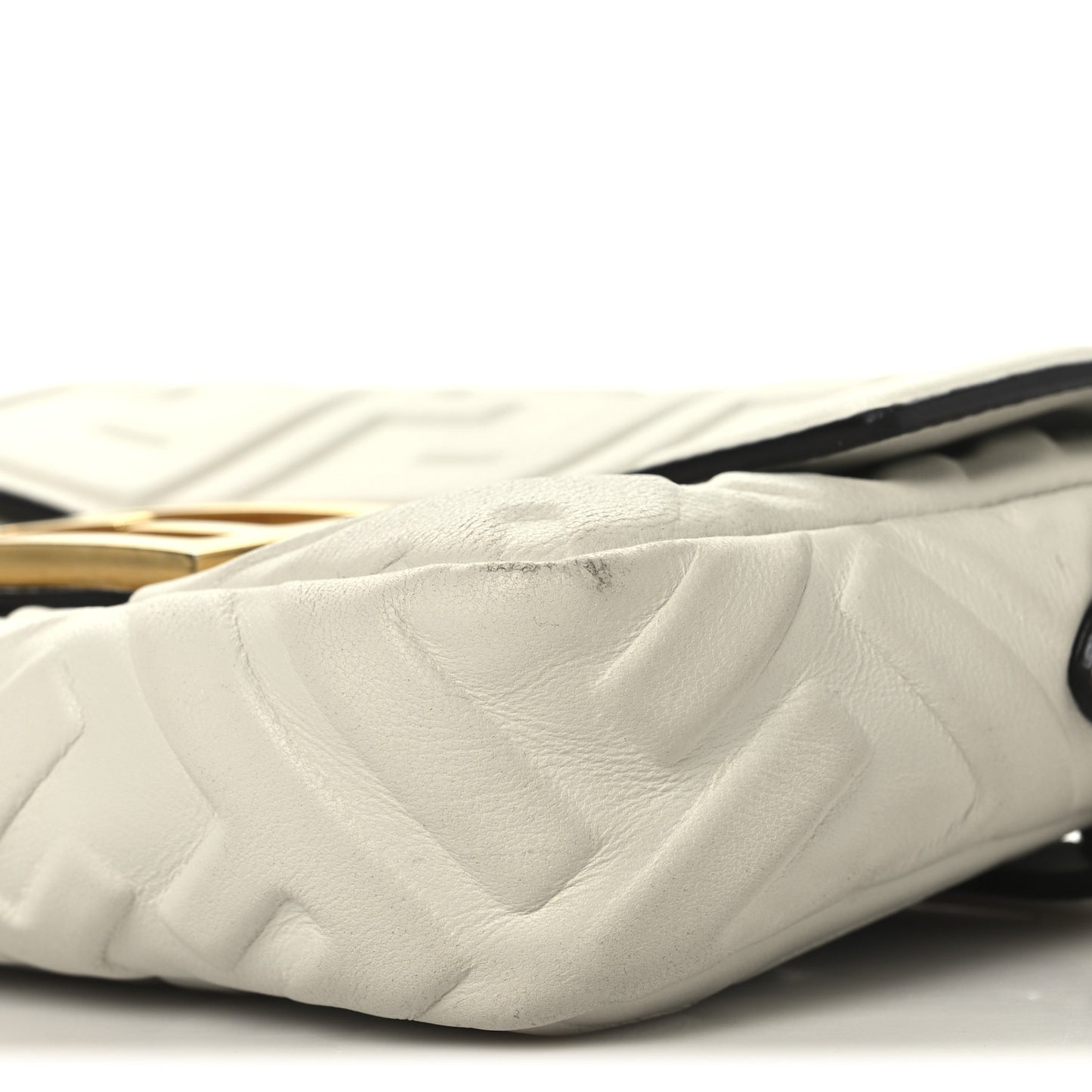 Nappa FF 1974 Embossed Mini Baguette White