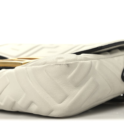 Fendi Nappa FF 1974 Embossed Mini Baguette White 10 of 12