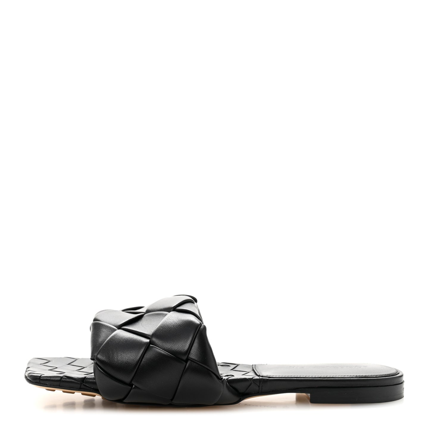 Nappa Maxi Intrecciato Lido Flat Sandals 40 Black