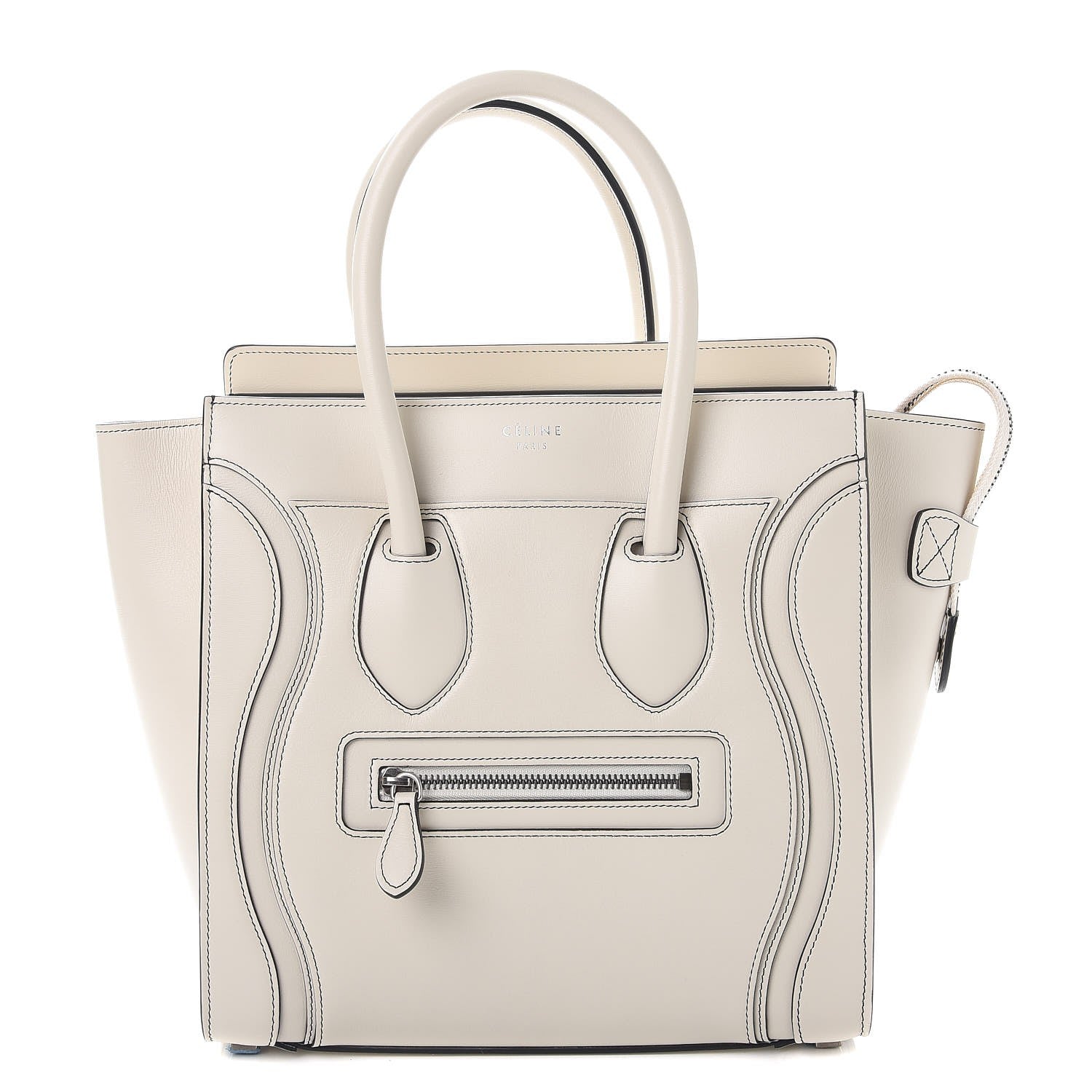 Celine Satin Calfskin Micro Debossed Luggage White 1 of 9