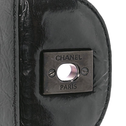 Chanel Shiny Distressed Calfskin Quilted Jumbo Double Flap So Black 7 of 13