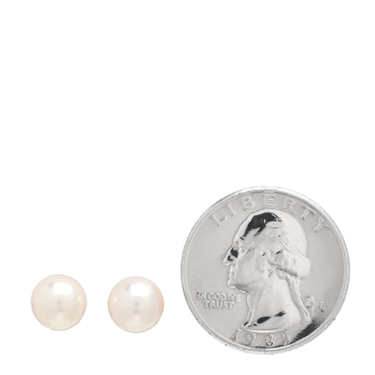 Mikimoto 18K Yellow Gold 8-8.5mm Akoya Pearl Stud Earrings 2 of 4