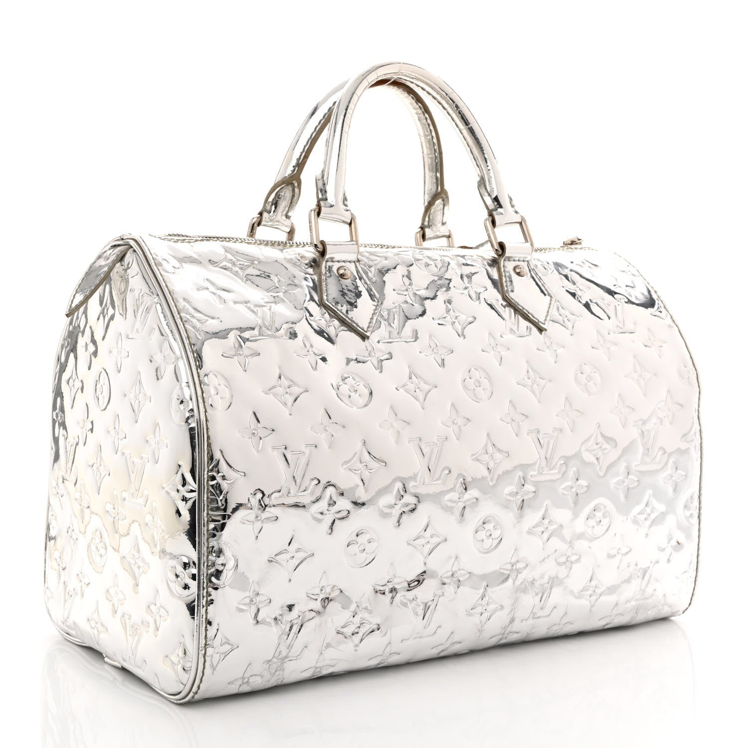 Louis Vuitton Monogram Miroir Speedy 35 Silver 3 of 17
