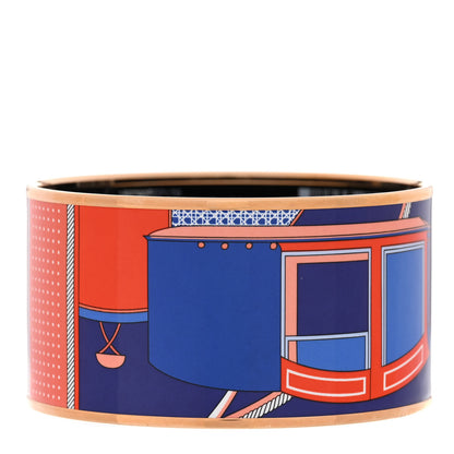 Hermes Enamel Printed Voiture A Transformation Extra Wide Bracelet 70 3 of 6