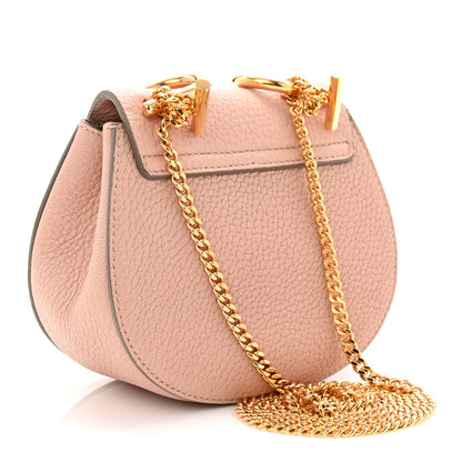 Chloe Grained Lambskin Nano Drew Shoulder Bag Cement Pink 3 of 10