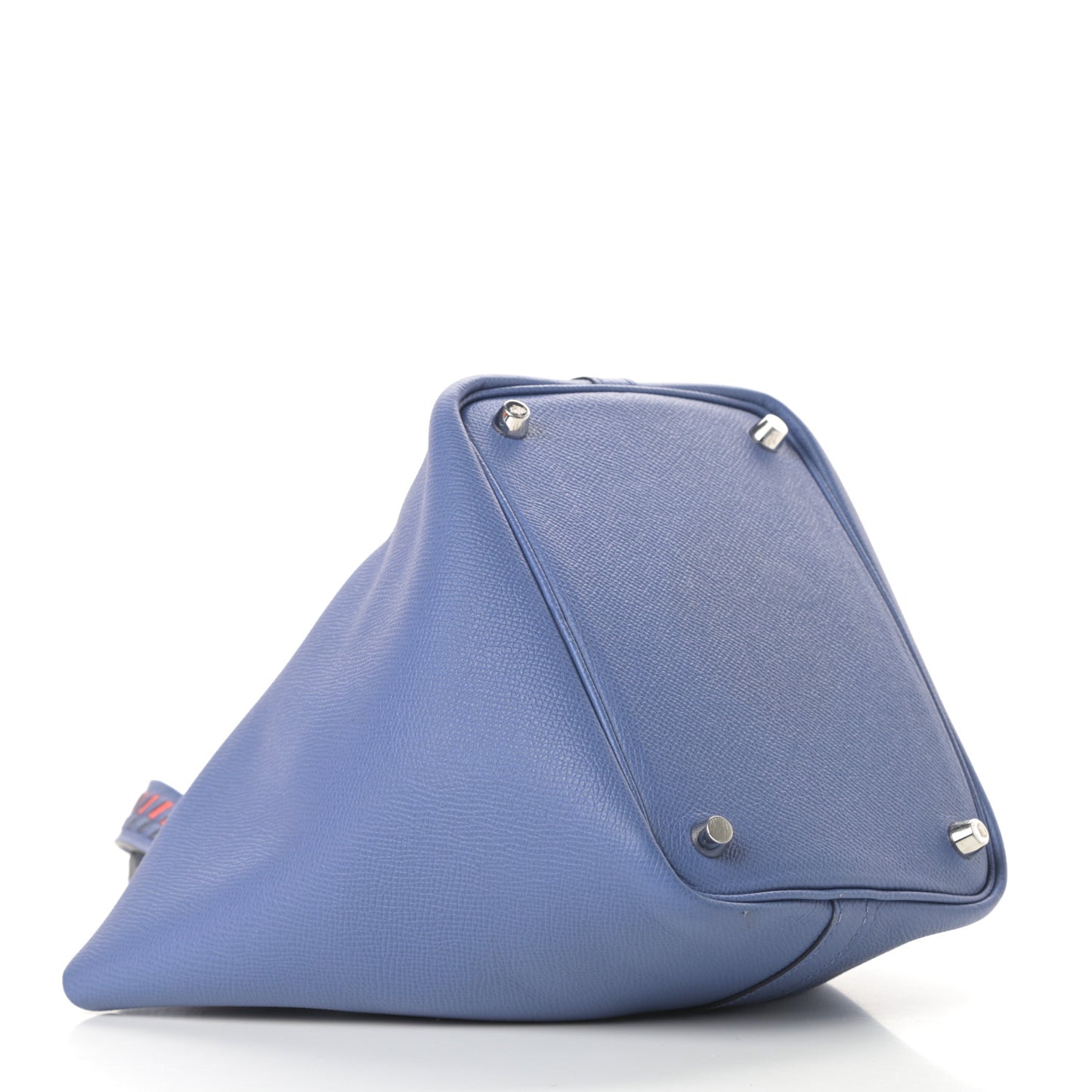 Epsom Tressage De Cuir Picotin Lock 18 PM Bleu Brighton Capucine Bleu Saphir