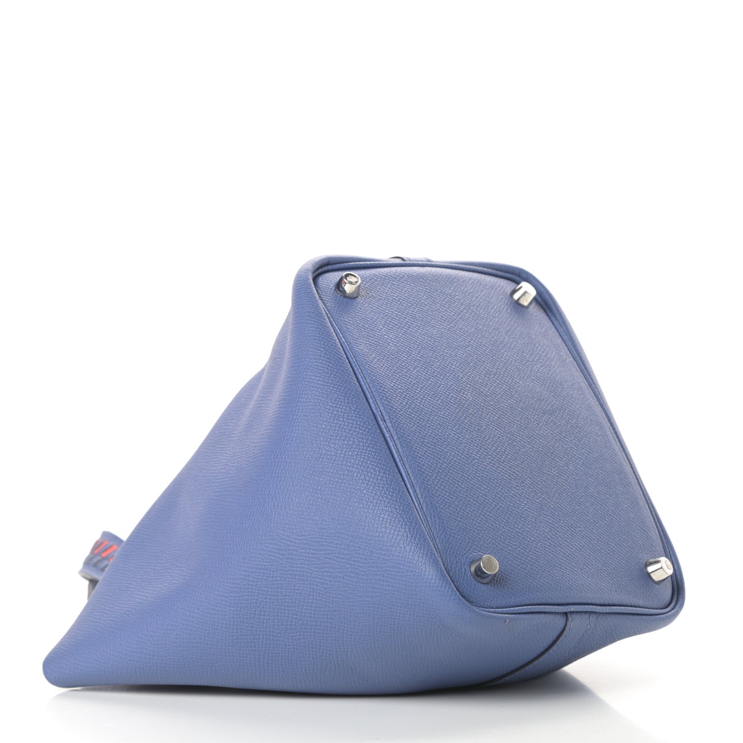 Hermes Epsom Tressage De Cuir Picotin Lock 18 PM Bleu Brighton Capucine Bleu Saphir 4 of 17