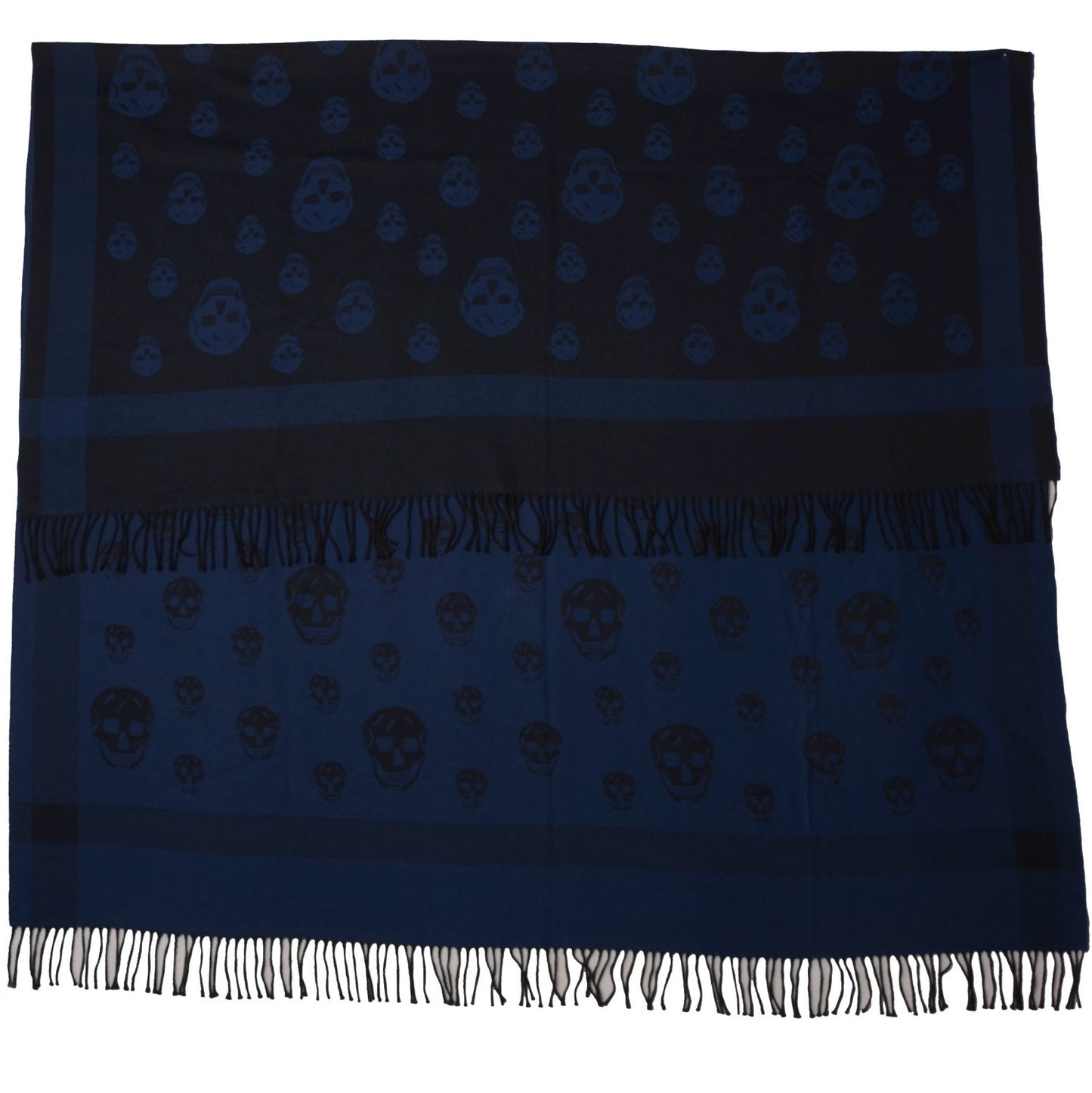 Wool Silk Cashmere Skull Scarf Black