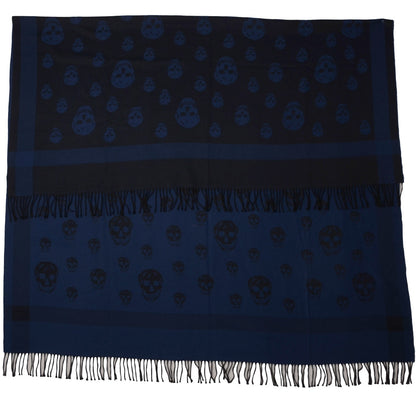 Alexander McQueen Wool Silk Cashmere Skull Scarf Black 3 of 7