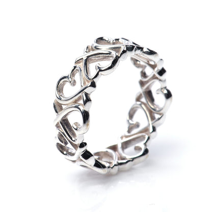 Tiffany Sterling Silver Paloma Picasso Loving Heart Band Ring 54 7 4 of 5