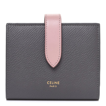 Celine Grained Calfskin Small Multifunction Strap Wallet Grey Vintage Pink 1 of 7