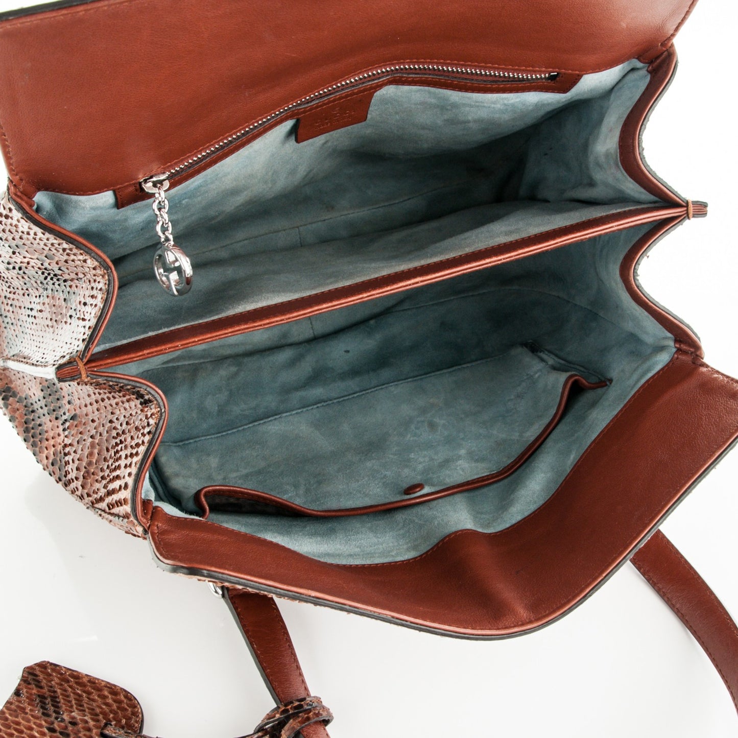 Python Small Lady Lock Satchel Brown