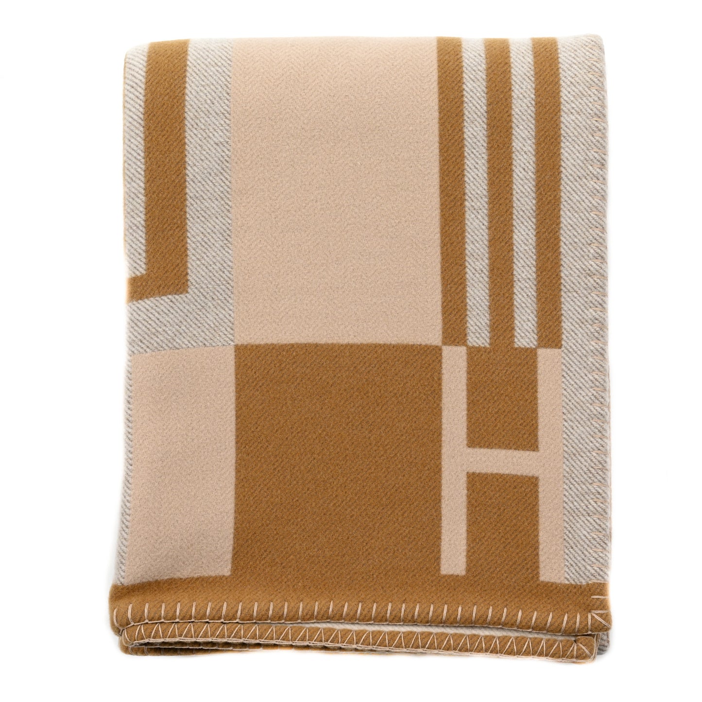 Wool Cashmere Ithaque Blanket Camel Beige