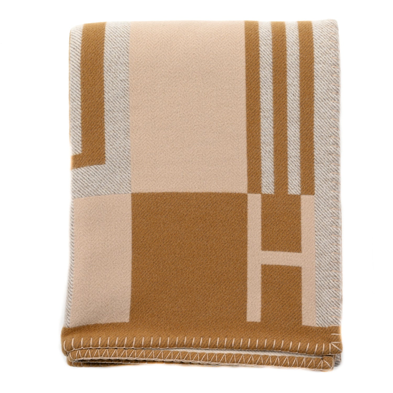Hermes Wool Cashmere Ithaque Blanket Camel Beige 1 of 3