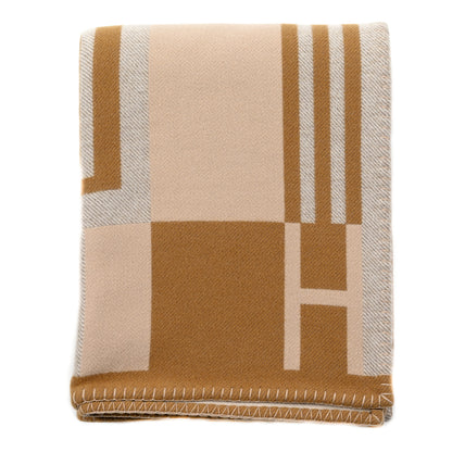 Hermes Wool Cashmere Ithaque Blanket Camel Beige 1 of 3