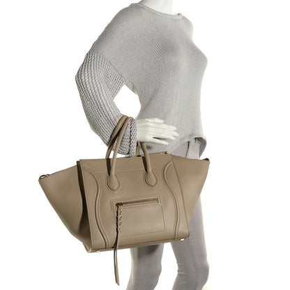 Celine Supple Calfskin Medium Phantom Luggage Beige 2 of 9