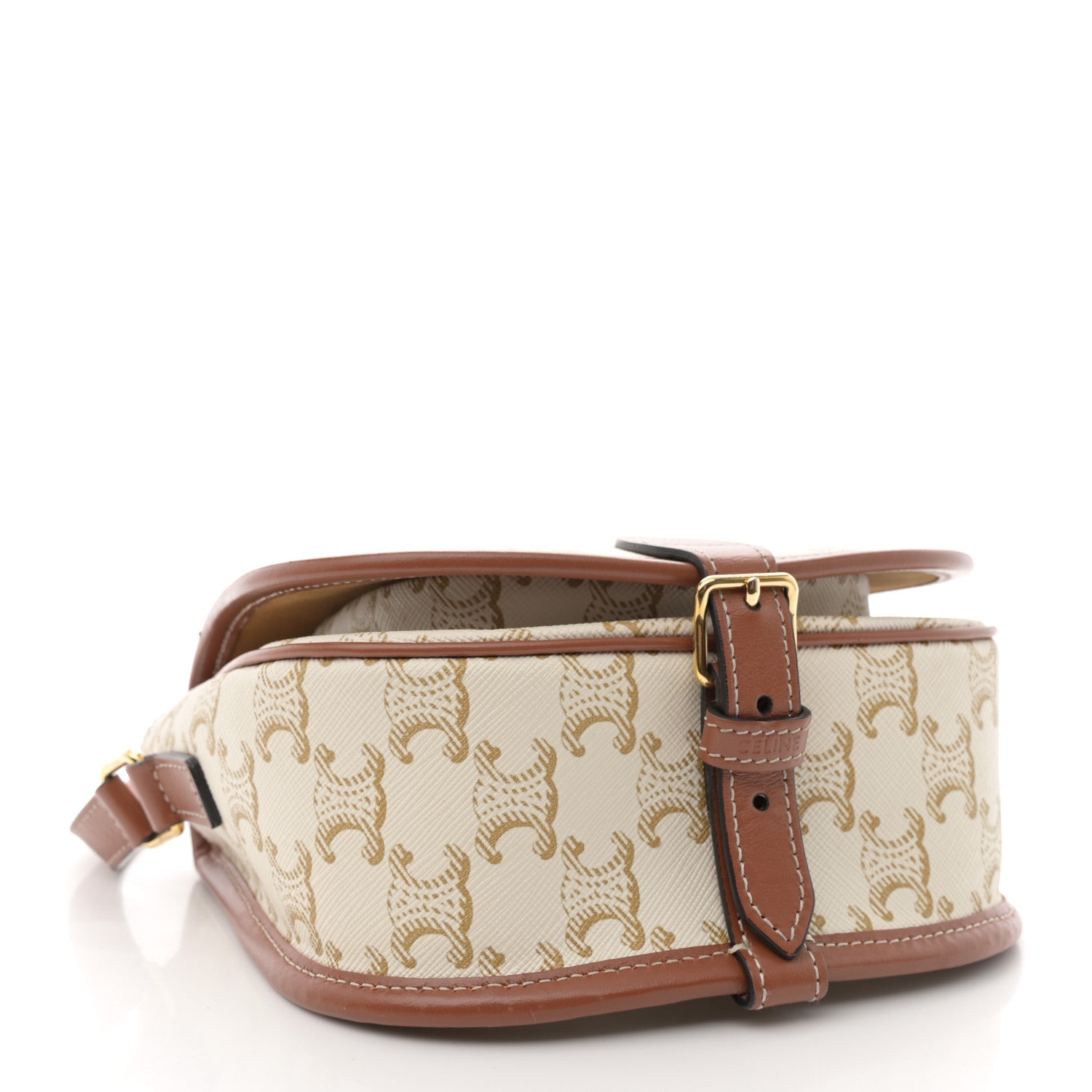Celine Triomphe Canvas Medium Folco Bag White 4 of 12
