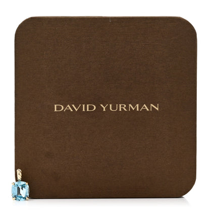 David Yurman 18K Yellow Gold Blue Topaz 12mm Marbella Pendant 5 of 5