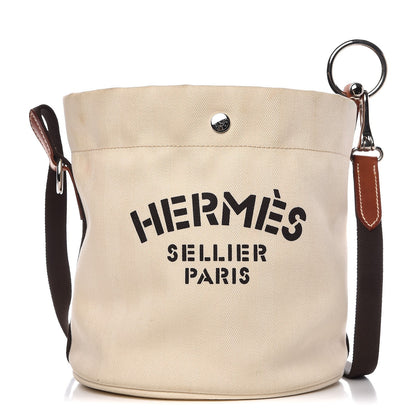 Hermes Natural Barenia Toile Sac De Pansage Grooming Bag 1 of 9