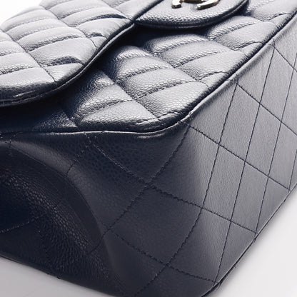 Chanel Caviar Quilted Jumbo Double Flap Navy Blue 10 of 11