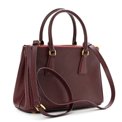 Prada Saffiano Mini Galleria Double Zip Tote Granato 3 of 18