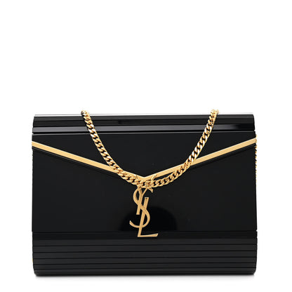 Saint Laurent Plexiglass Monogram Vicky Minaudiere Clutch Black 1 of 11