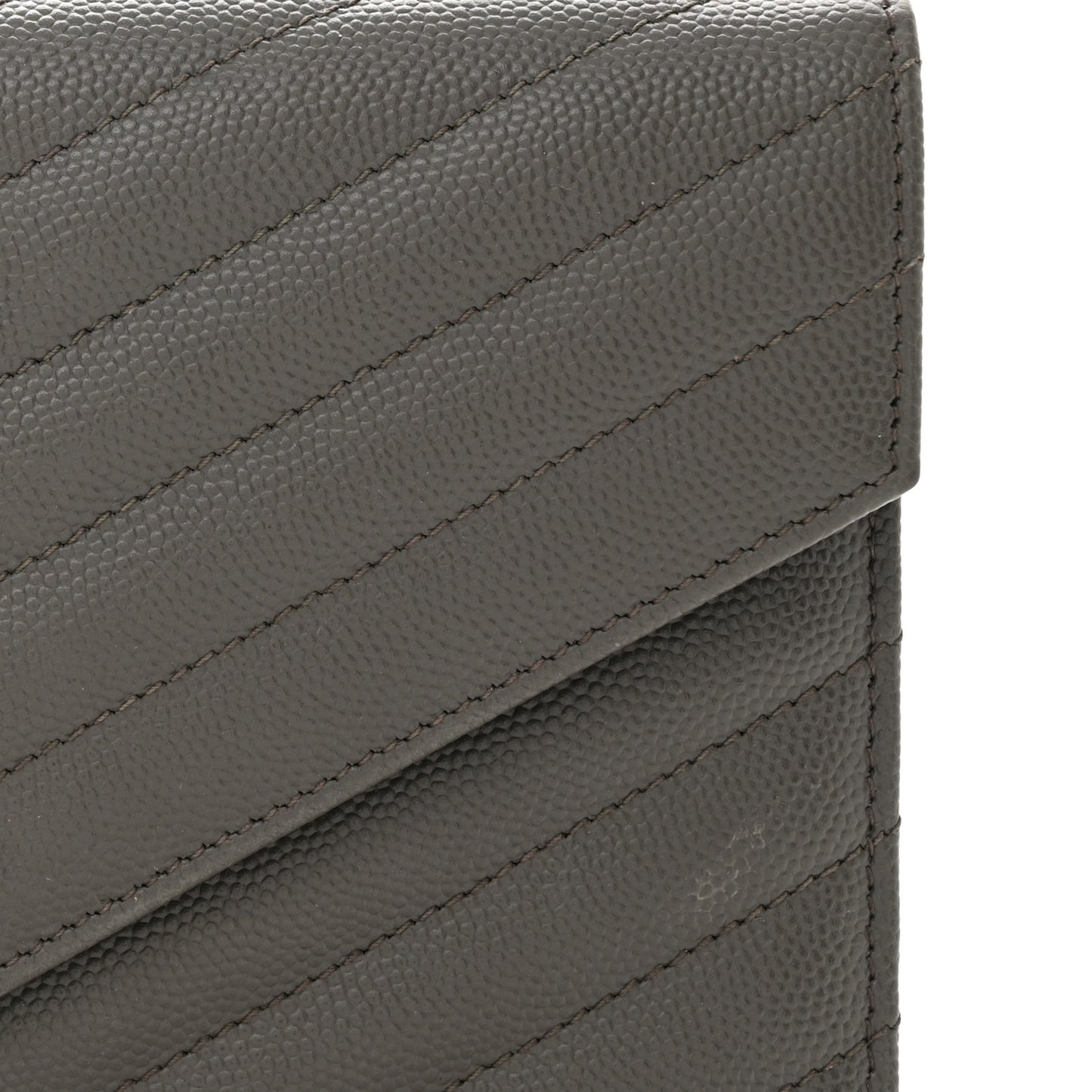 Grain De Poudre Matelasse Chevron Monogram Envelope Chain Wallet Earth