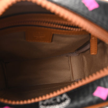 MCM Skyoptic Visetos Camera Crossbody Bag Spectrum Diamond Black Cognac 5 of 9