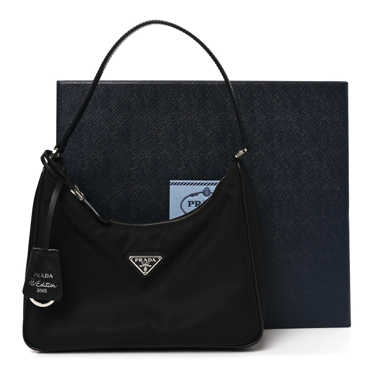 Prada Tessuto Nylon Saffiano Mini Re-Edition 2005 Bag Black 10 of 10