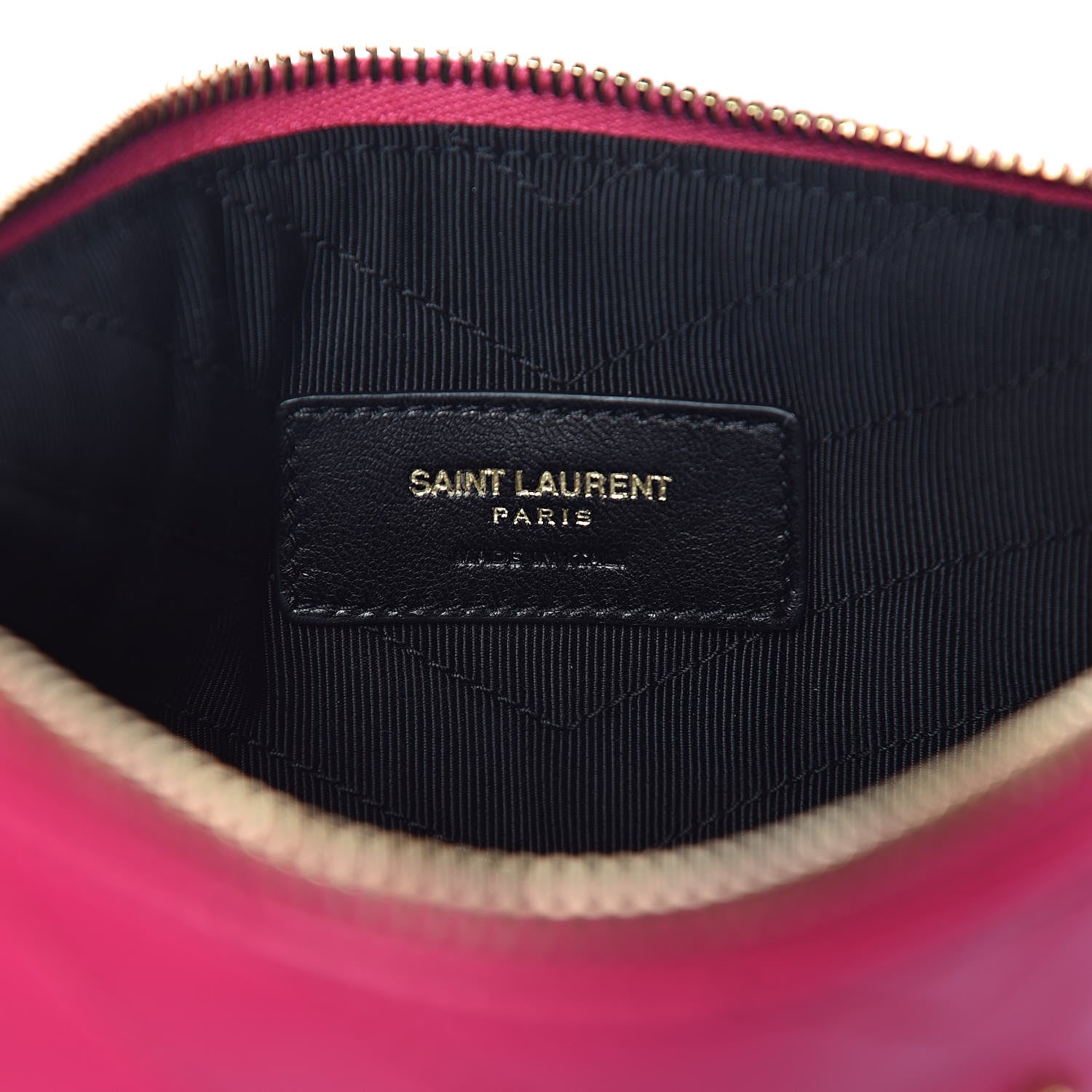 Saint Laurent Calfskin Matelasse Chevron Monogram A5 Wristlet Bubblegum 8 of 10