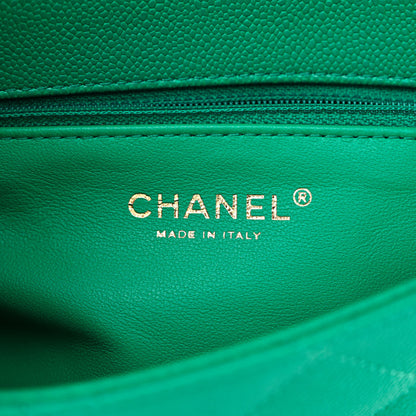 Chanel Caviar Quilted Sweetheart Flap Green 6 of 10