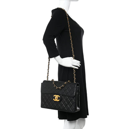 Chanel Lambskin Quilted XL Jumbo Single Flap Black 2 of 11