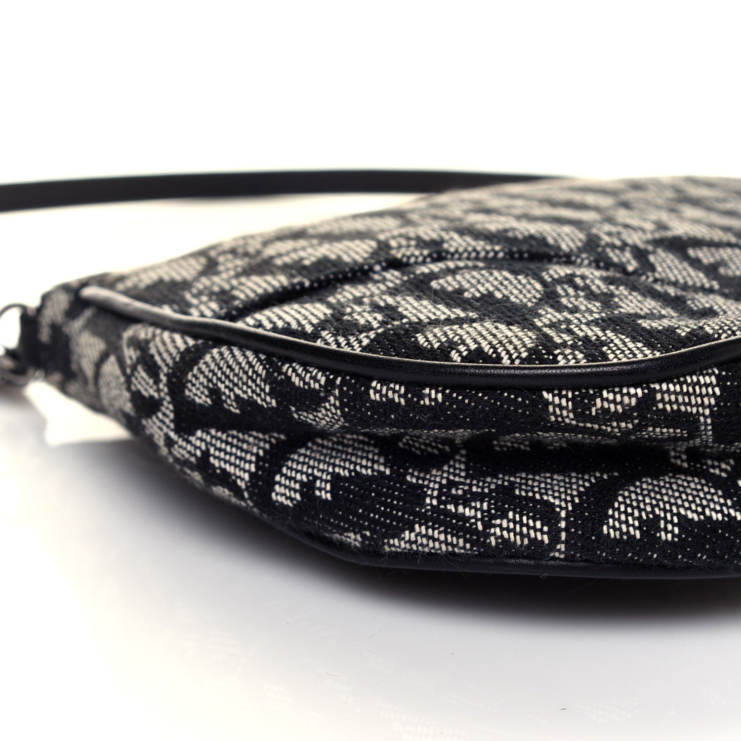 Christian Dior Monogram Mini Saddle Pochette Black 7 of 9