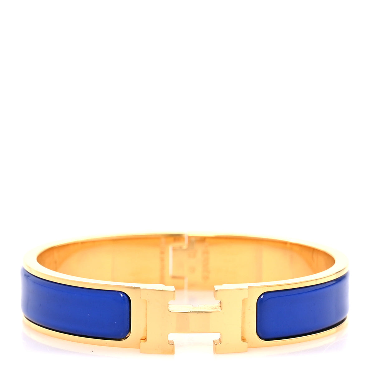 Hermes Narrow Enamel Clic Clac H Bracelet PM Bleu Royal 1 of 5