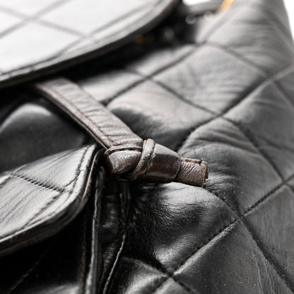 Chanel Lambskin Quilted Drawstring Backpack Black 13 of 13